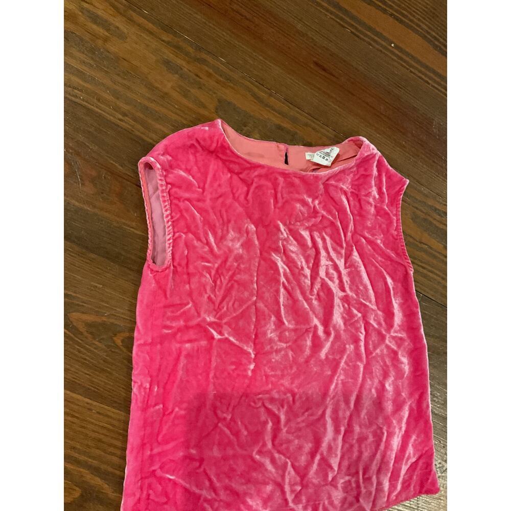 Crewcuts Hot Pink Crushed Velvet Silk & Viscose Sleeveless Blouse, 6 - Picture 2 of 5
